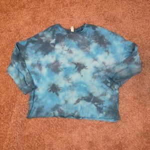 Two tone blue tie fmdye sweatshirt